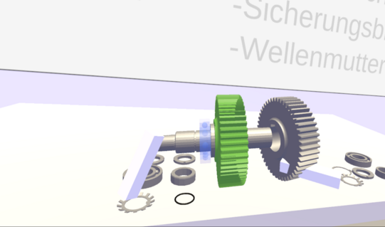  VR-Umgebung (Prototyp) - Screenshot - Lösen einer Montageaufgabe