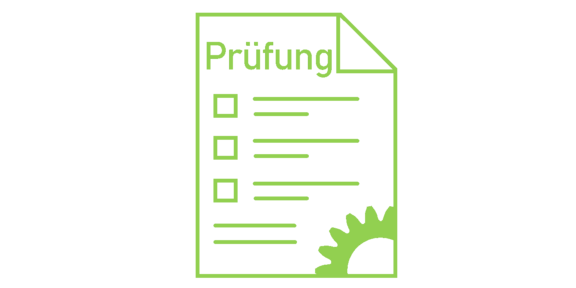 Prüfungsmeldung Prüfungsmeldung - unausgefülltes Prüfungspapier; Piktogrammdarstellung